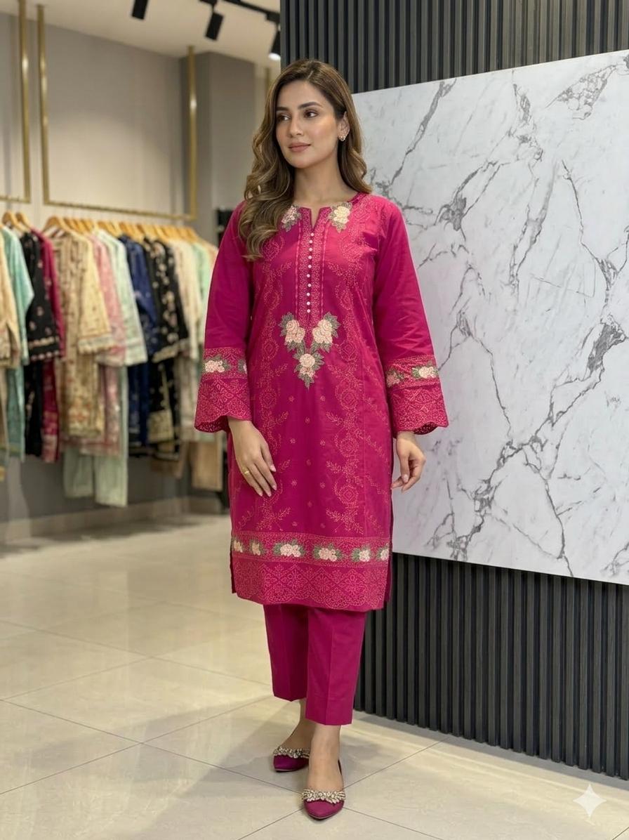 2 PIECE - EMBROIDERED LAWN SUIT