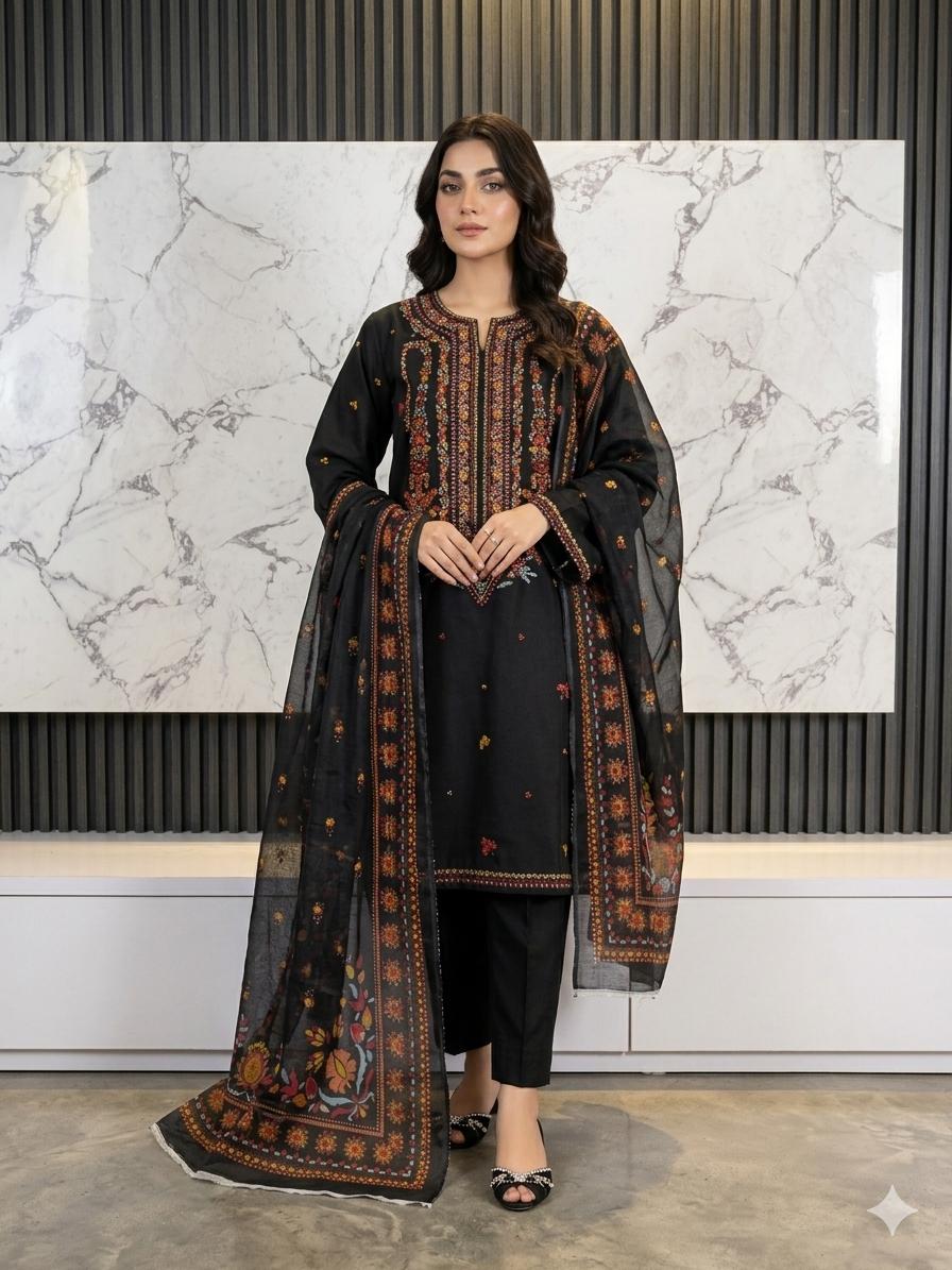 3 PIECE - EMBROIDERED LAWN SUIT