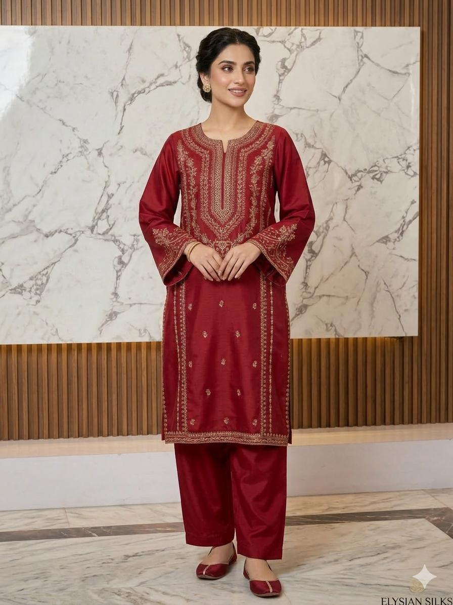2 PIECE - EMBROIDERED LAWN SUIT