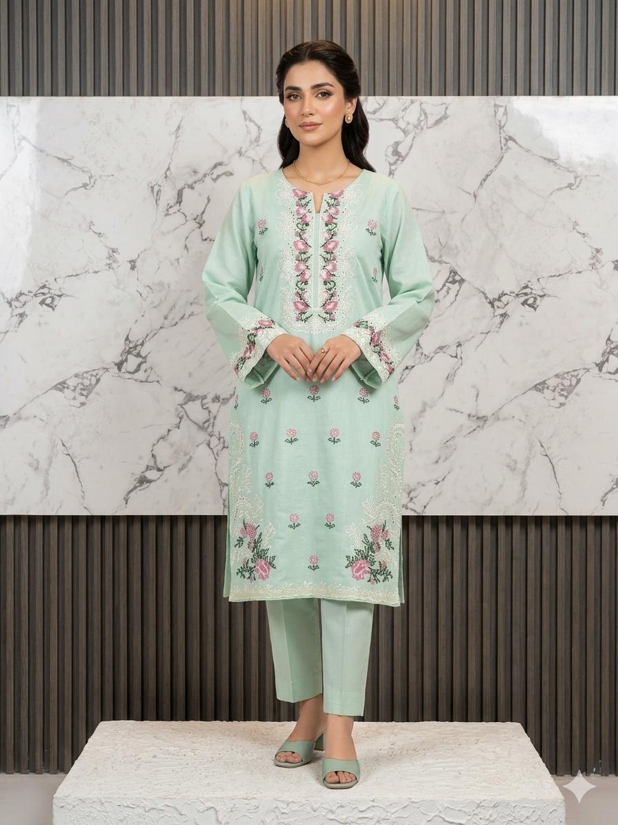 2 PIECE - EMBROIDERED LAWN SUIT