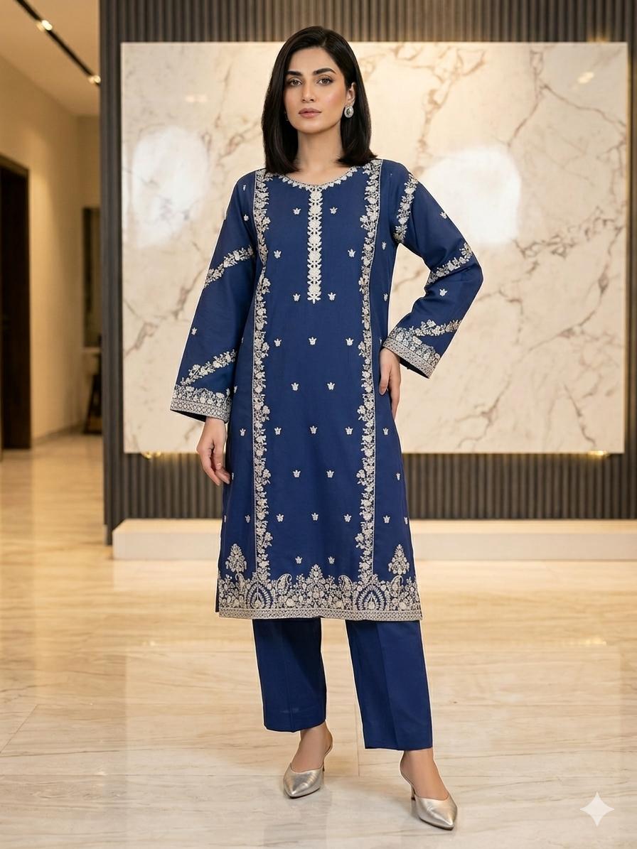 2 PIECE - EMBROIDERED LAWN SUIT