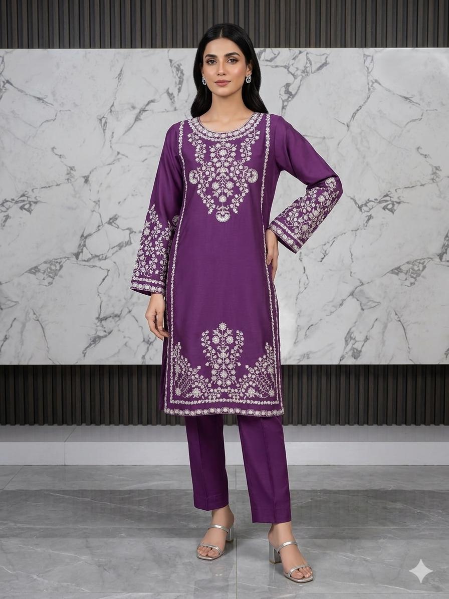 2 PIECE - EMBROIDERED LAWN SUIT