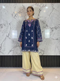 2 Piece – Embroidered Lawn Suit with Farshi Shalwar