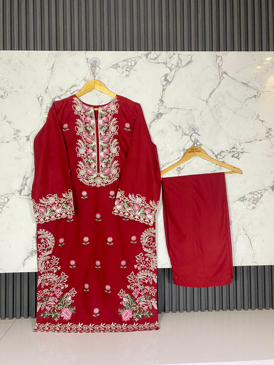 2 PIECE - EMBROIDERED LAWN SUIT