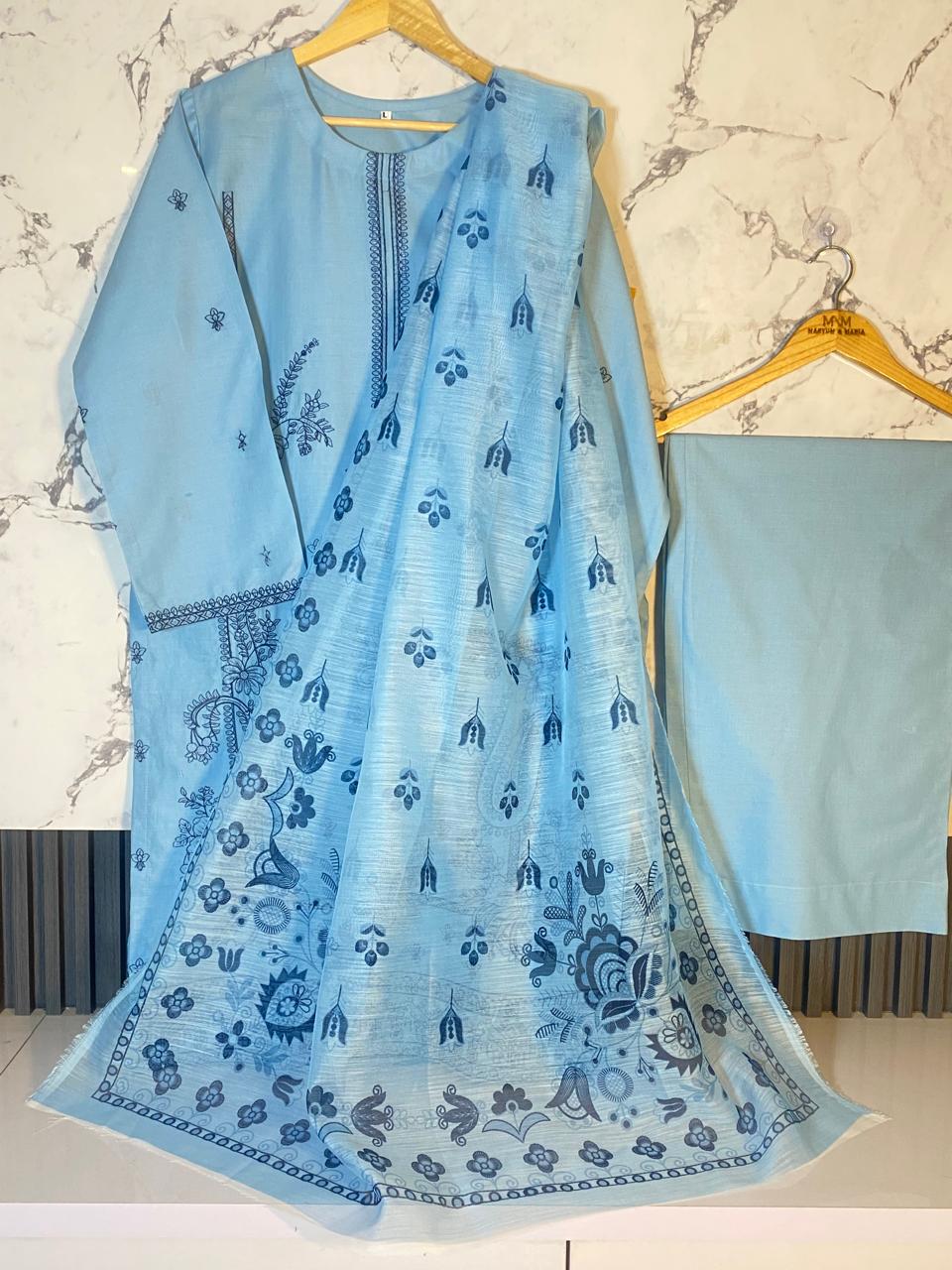 3 PIECE - EMBROIDERED LAWN SUIT