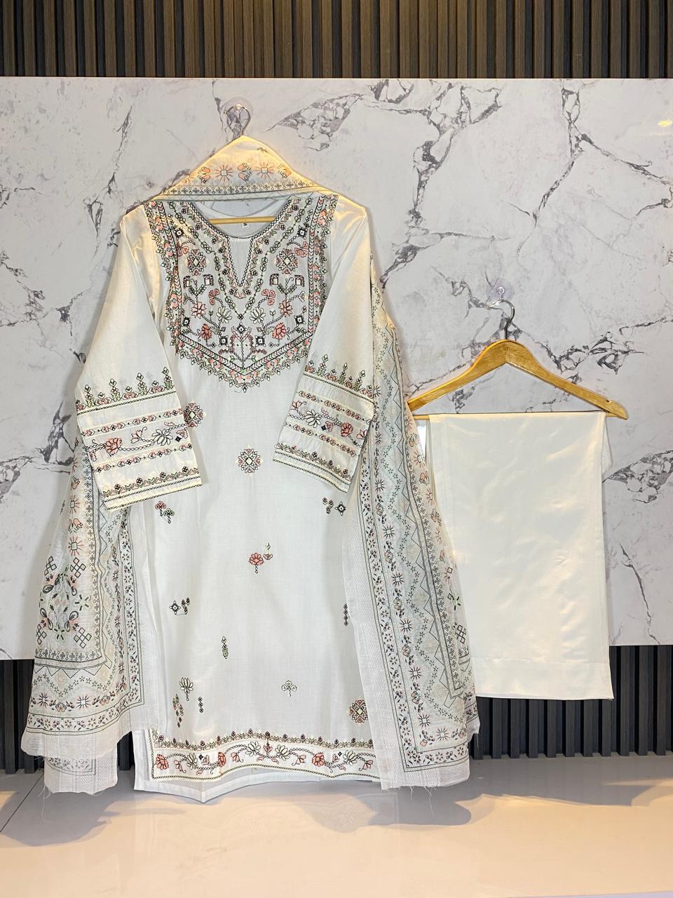 3 PIECE - EMBROIDERED LAWN SUIT