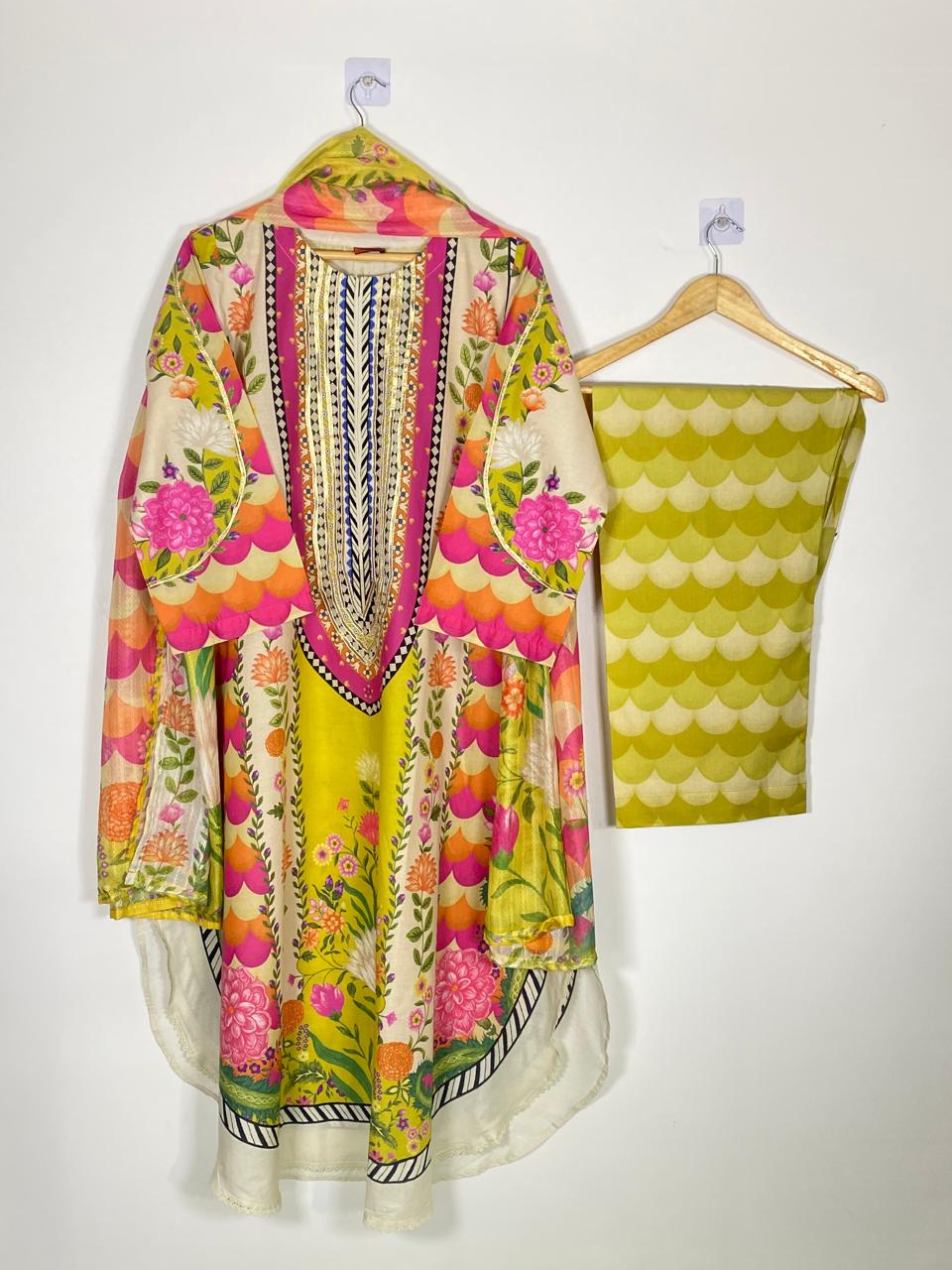 3 PIECE - Elegant Long Frock Style Shirt