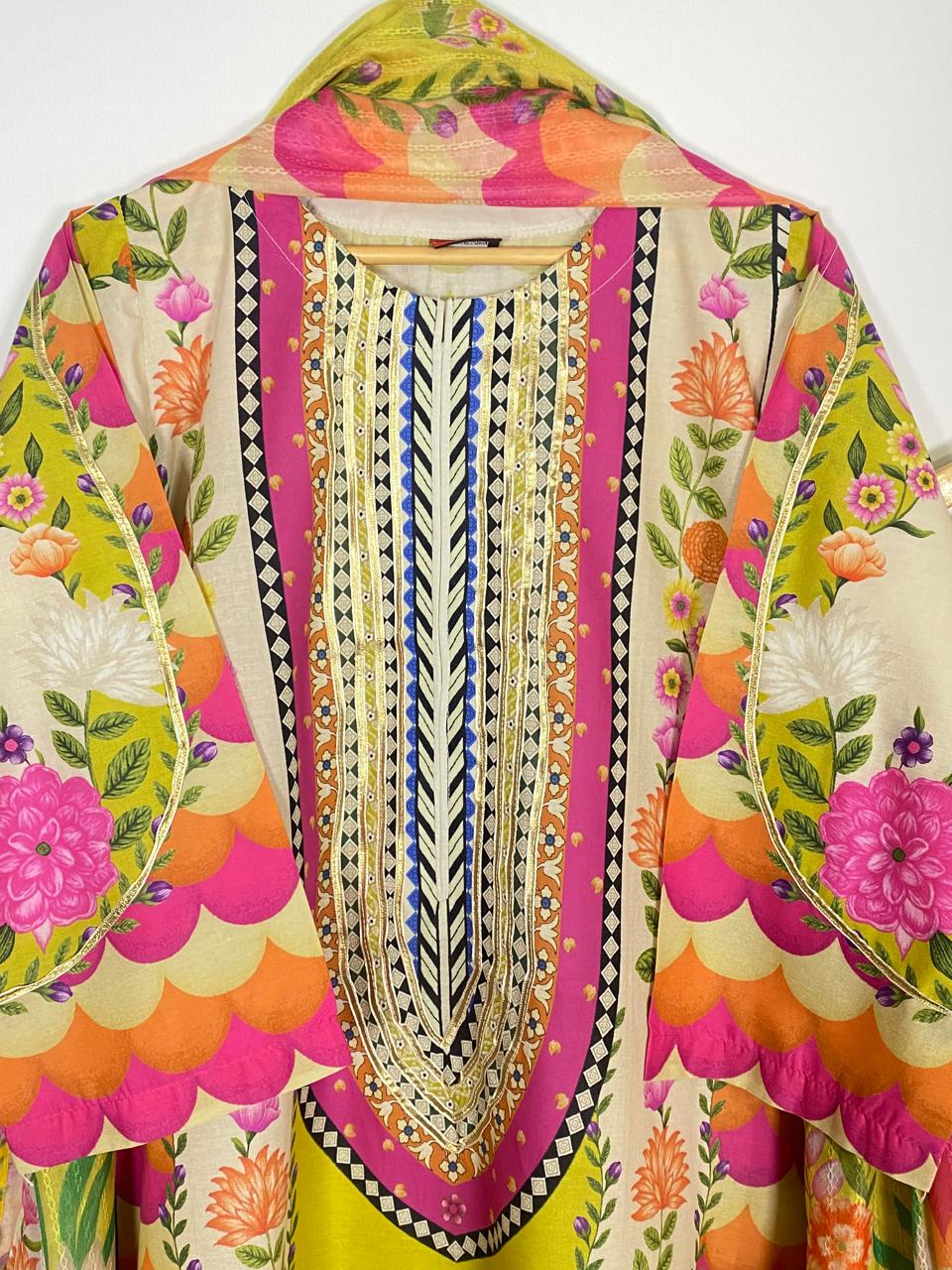 3 PIECE - Elegant Long Frock Style Shirt