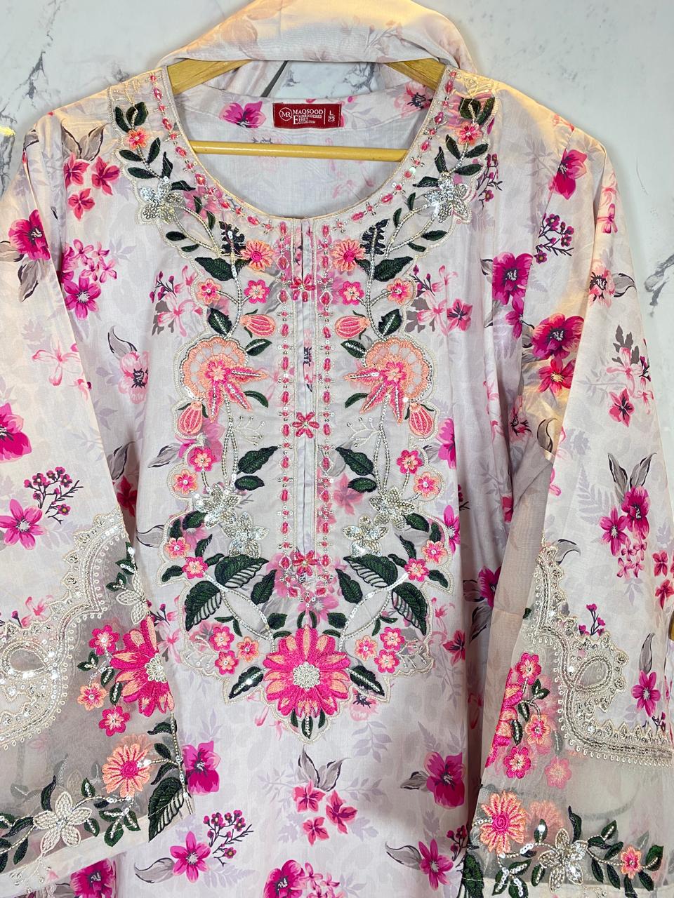 3 PIECE - EMBROIDERED LAWN SUIT