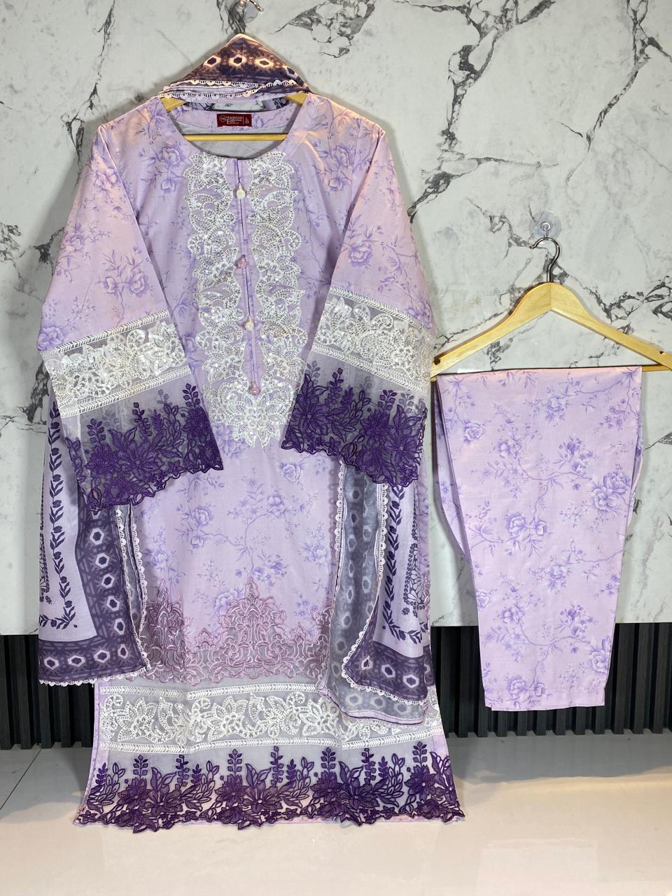 3 PIECE - EMBROIDERED LAWN SUIT