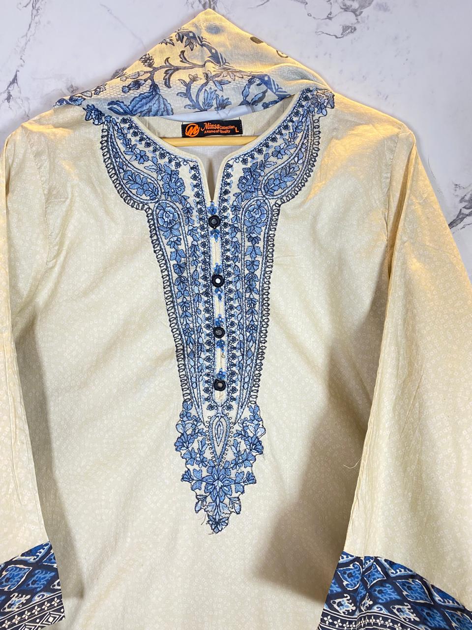 3 PIECE - EMBROIDERED LAWN SUIT