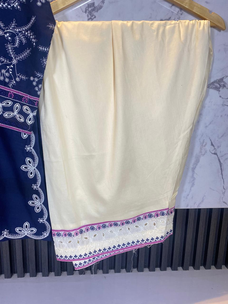 2 Piece – Embroidered Lawn Suit with Farshi Shalwar