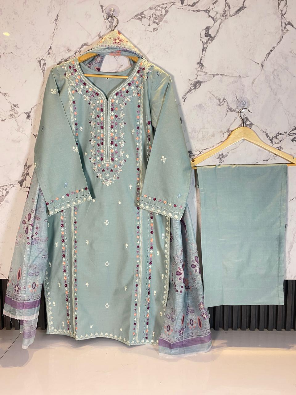 3 PIECE - EMBROIDERED LAWN SUIT