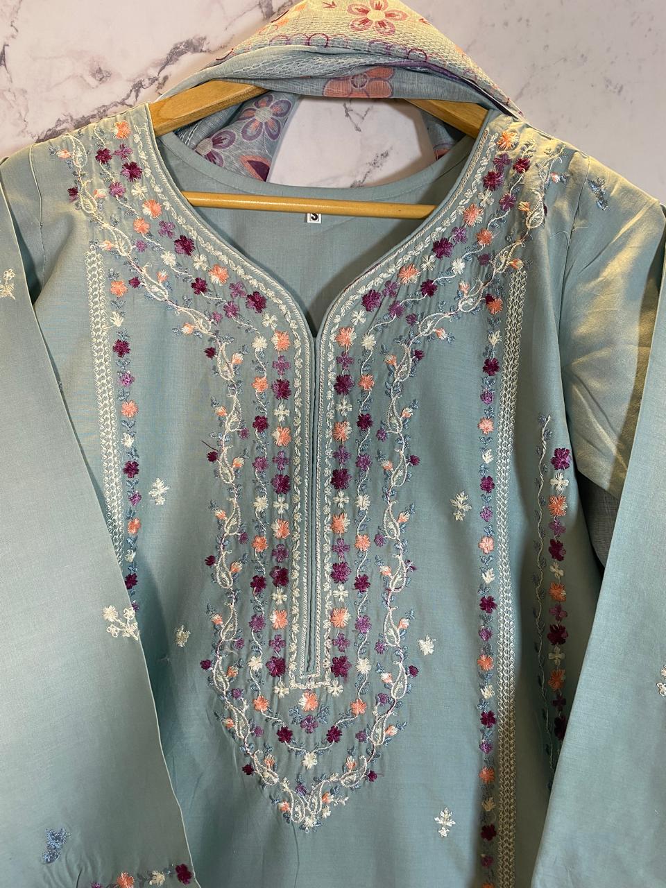 3 PIECE - EMBROIDERED LAWN SUIT