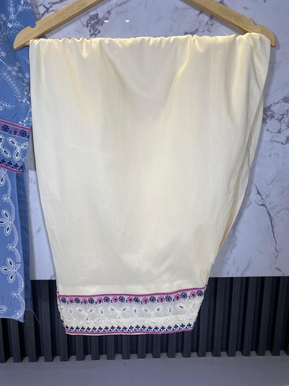2 Piece – Embroidered Lawn Suit with Farshi Shalwar